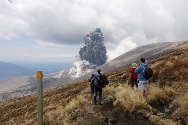 View of the ash eruption