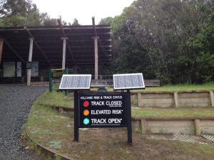 Volcanic lights at the end of the track